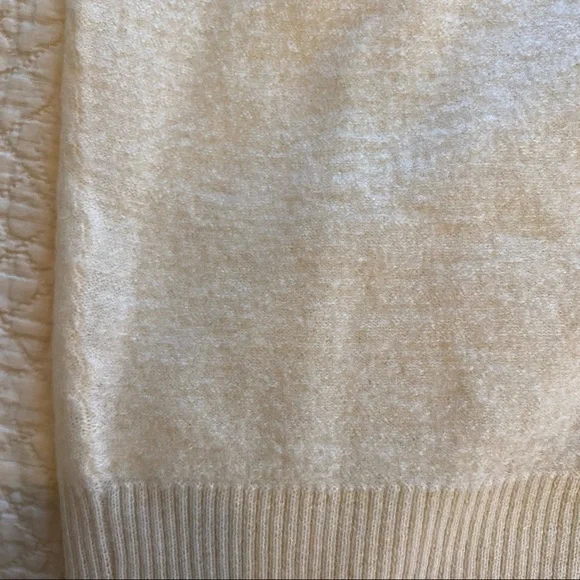 Hope White Oversized Mockneck Unisex Wool Sweater - Picture 5 of 14